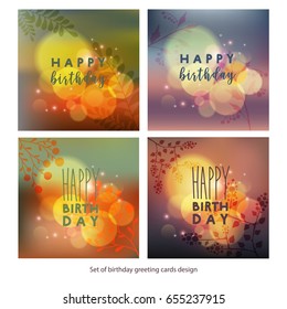 A set of templates for design greeting cards. Vector illustration