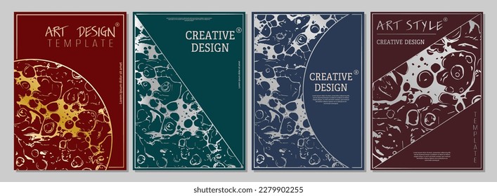 A set of templates for the design of product packaging, cover, poster, banner, brochure, poster. Luxury art design for creative interior ideas, decorations and backgrounds