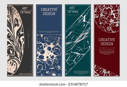 A set of templates for the design of product packaging, cover, poster, banner, brochure, poster. Luxury art design for creative interior ideas, decorations and backgrounds