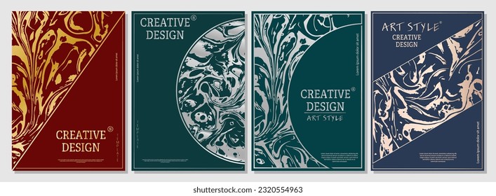 A set of templates for the design of product packaging, cover, poster, banner, brochure, poster. Luxury art design for creative interior ideas, decorations and backgrounds