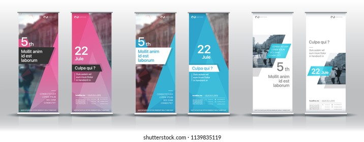 Set of templates with a design of vertical banners. Signboard Advertising Brochure Flyer Template Vector X-banner and Street Business Flag of Convenience, Layout Background