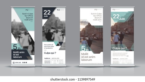 Set of templates with a design of vertical banners. Signboard Advertising Brochure Flyer Template Vector X-banner and Street Business Flag of Convenience, Layout Background
