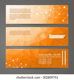 Set of templates for design of vertical banners, covers, posters, web pages in geometric graphic style. Abstract modern polygonal backgrounds. Vector illustration EPS10