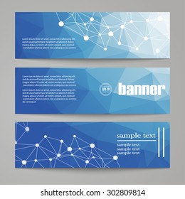 Set of templates for design of vertical banners, covers, posters, web pages in geometric graphic style. Abstract modern polygonal backgrounds. Vector illustration EPS10