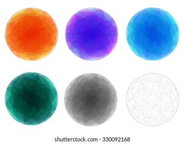 Set of   templates  with globes for design project - vector illustration 