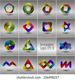 Set of templates gradient logos. Vector EPS 10