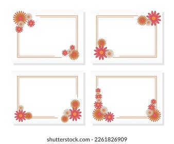 set of templates for greeting cards or invitations, with floral ornaments. seamless frame for text copy