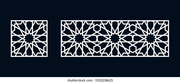 Set of templates Islamic pattern for laser cutting or paper cut. Vector illustration.