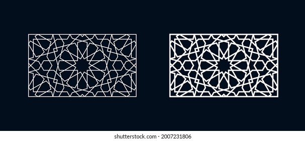 Set of templates Islamic pattern for laser cutting or paper cut. Vector illustration.
