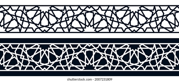 Set of templates Islamic pattern for laser cutting or paper cut. Vector illustration.