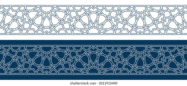 Set of templates Islamic pattern for laser cutting or paper cut. Vector illustration.