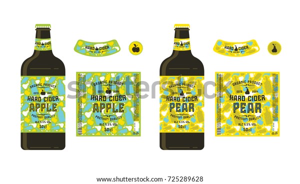 Set Templates Labels Hard Cider Label Stock Vector (Royalty Free