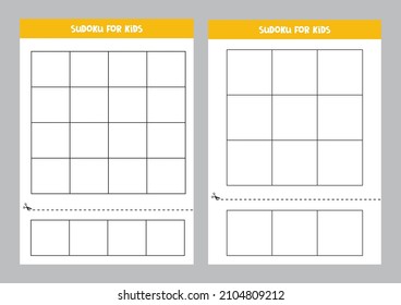 Set of templates for making sudoku games. Worksheets for kids.