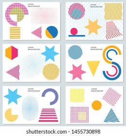 Set of templates with minimal design. Cool geometric backgrounds for your design. Applicable for Banners, Placards, Posters, Book, Flyers, cards.
