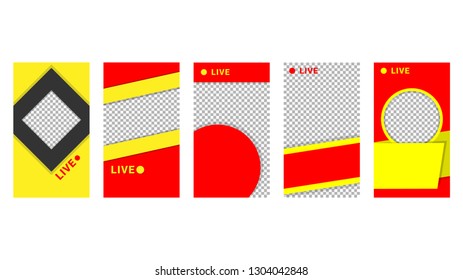 A set of templates. Modern cover design for social networks, flyers, cards or stories. Vector Illustrations. EPS10