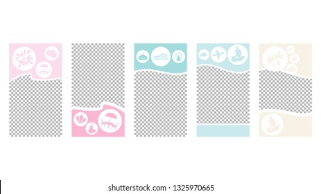 A set of templates. Modern cover design for social networks, flyers, cards.