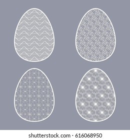 Set of templates of openwork Easter eggs for laser or plotter cutting.