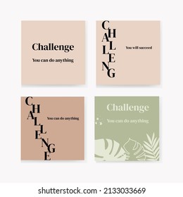 set templates of a post post in social networks challenge, you can do anything, vector illustration eps 10
