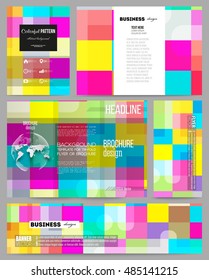 Set of templates for presentation, brochure, flyer or booklet. Abstract colorful business background, modern stylish vector texture