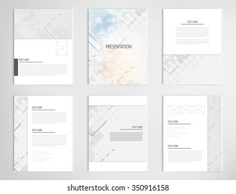 set templates for presentation slides. Graphic design of architectural background