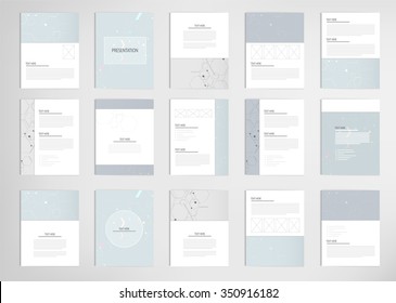 set templates for presentation slides. Graphic design of technology