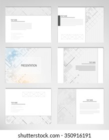 set templates for presentation slides. Graphic design of architectural background