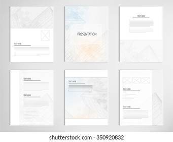 establecer plantillas para diapositivas de presentación. Diseño gráfico de los edificios