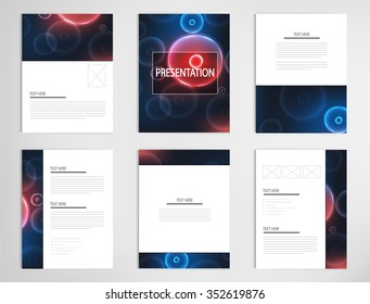 set templates for presentation slides. Graphic design of molecule structure