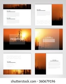 set templates for presentation slides. Graphic design of buildings