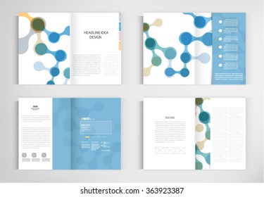 set templates for presentation slides. Graphic design of molecule structure