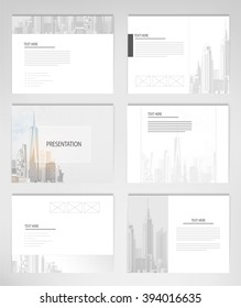 set templates for presentation slides. Graphic design of building background
