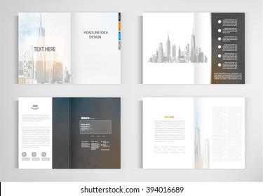 set templates for presentation slides. Graphic design of building