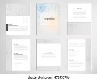 set templates for presentation slides. Graphic design of circuit board technology background vector design.