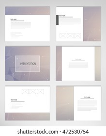 set templates for presentation slides. Graphic design of geometric business background vector design.