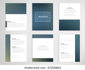 set templates for presentation slides. Graphic design of dotted technology background vector design.