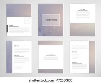 set templates for presentation slides. Graphic design of geometric business background vector design.