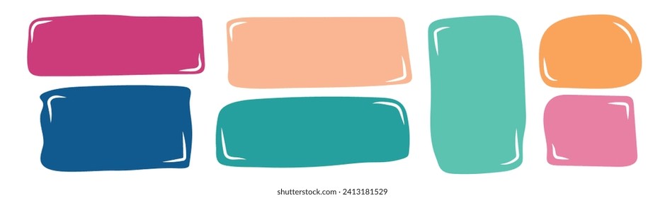 Conjunto de plantillas para comillas. Marcos de mano aislados. Plantillas. Burbujas de discursos. Vector.