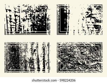 Set of templates of rectangle retro vintage grunge frames for greetings, promotion and price. Vector elements with scratched effect  for posters, sites, web, shops, websites, labels, design.