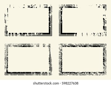 Set of templates of rectangle retro vintage grunge frames for greetings, promotion and price. Vector elements with scratched effect  for posters, sites, web, shops, websites, labels, design.
