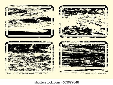 Set of templates of rectangle retro vintage grunge frames for greetings, promotion and price. Vector elements with scratched effect  for posters, sites, web, shops, websites, labels, design.