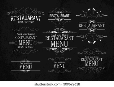 set of templates for restaurant menu