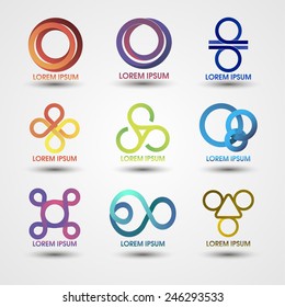 Set of templates striped logos. Vector EPS 10