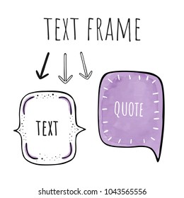 A set of templates for the text in watercolor style. Colorful text box