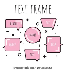 A set of templates for the text in watercolor style. Colorful text box