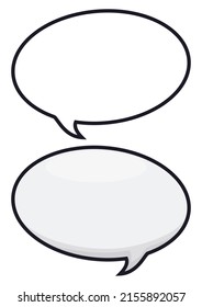 Set of templates with two floating speech bubbles in outline and another in cartoon style, with empty space ready to use it.