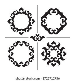 Set of templates of vector frame in eastern style 