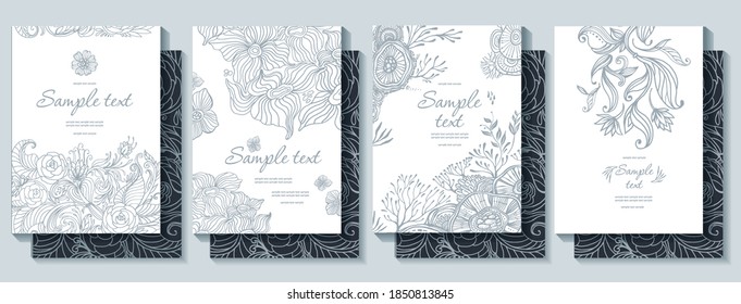 Set of templates for Wedding Invitation 