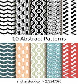 set of ten abstract patterns