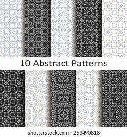 set of ten abstract vintage patterns