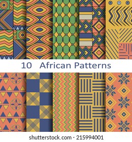 set of ten african patterns